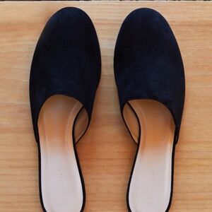 black suede Emerson fry slides